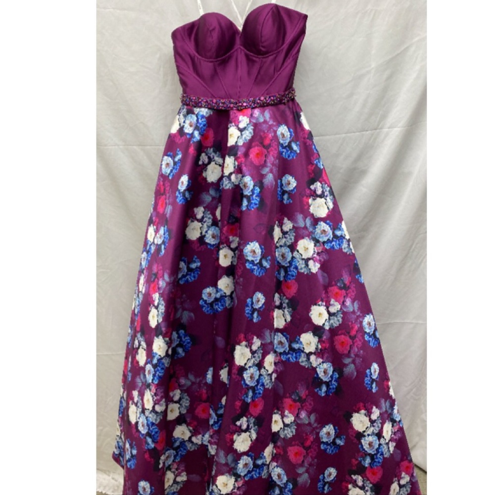 Magenta Evenings By Mon Cheri strapless corset ball gown - Picture 2 of 8